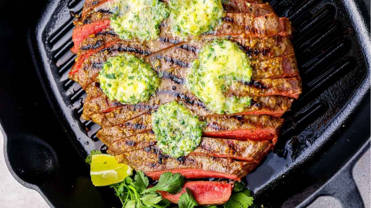 Flavorful Grilled Steak with Zesty Cilantro Butter