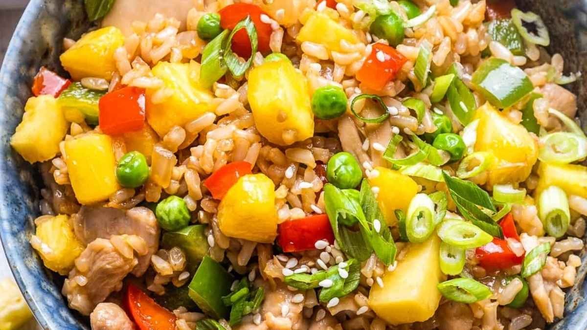 Quick Pineapple Chicken Fried Rice