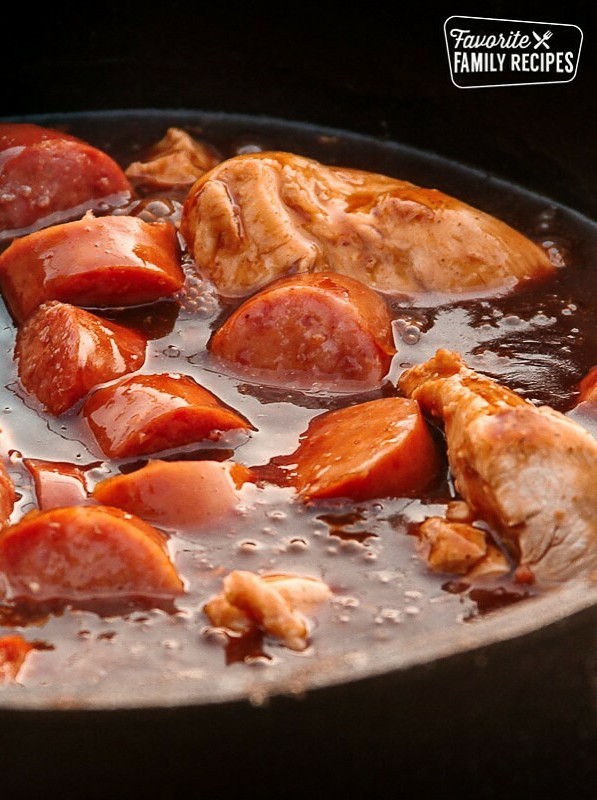 Easy Dutch Oven Chicken & Sausage Delight