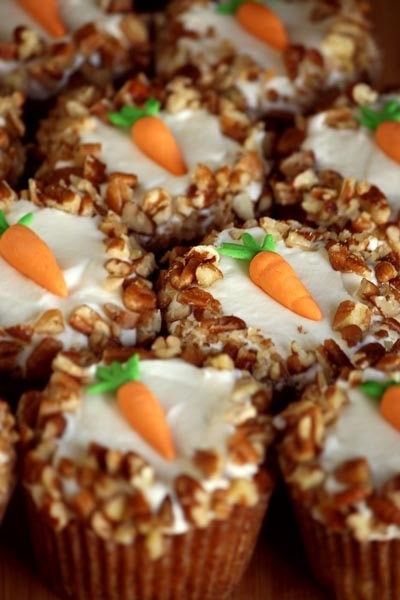 Cream Cheese Topped Carrot Cupcake Delight