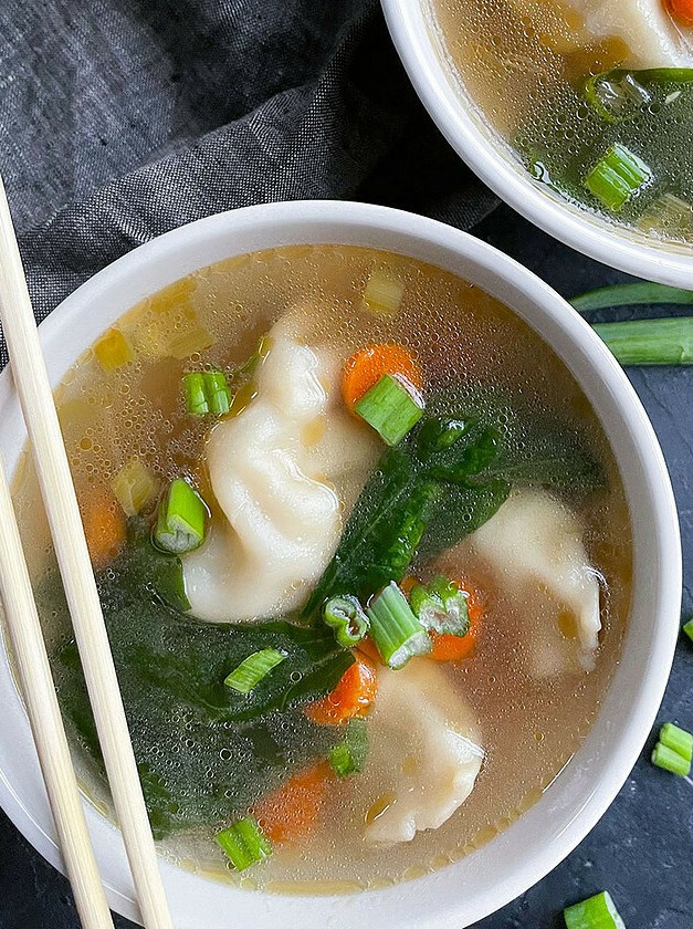 Vegetarian Potsticker Broth Soup