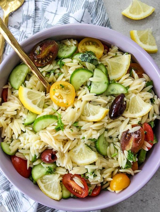 Lemon-Infused Orzo Pasta Salad Delight