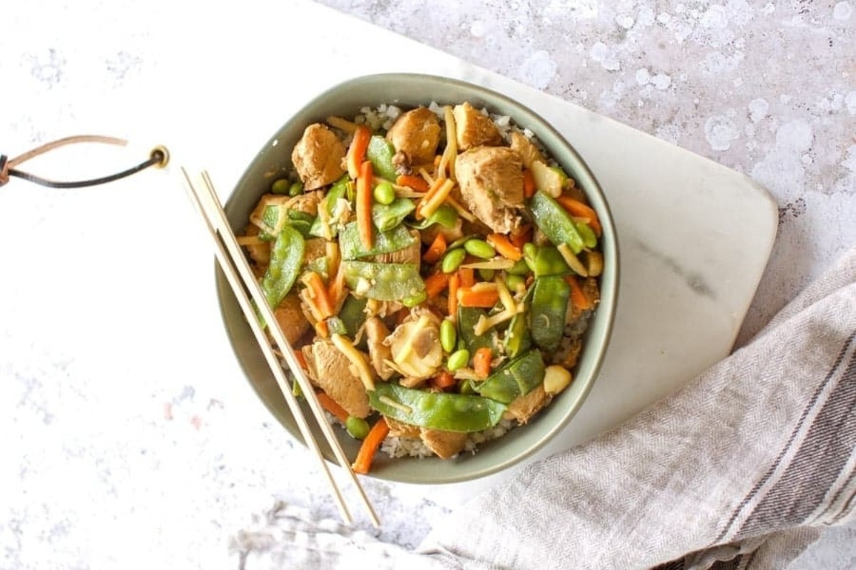 Quick Keto Chicken Stir Fry with Frozen Veggies