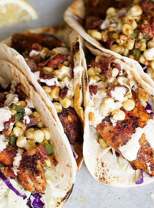 Blackened Catfish Tacos with Southern Twist