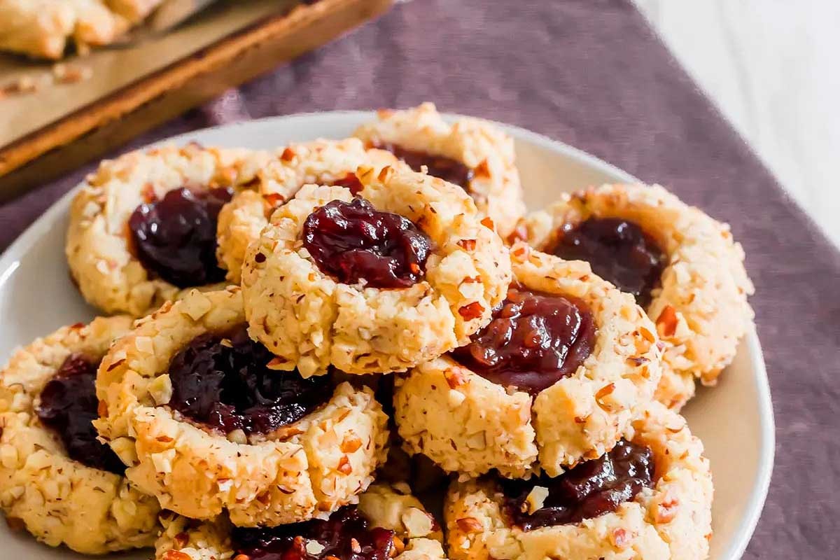 Almond Pecan Jam Thumbprints