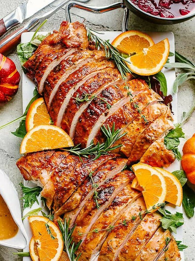 Tender Garlic Lemon Turkey Breast Roast
