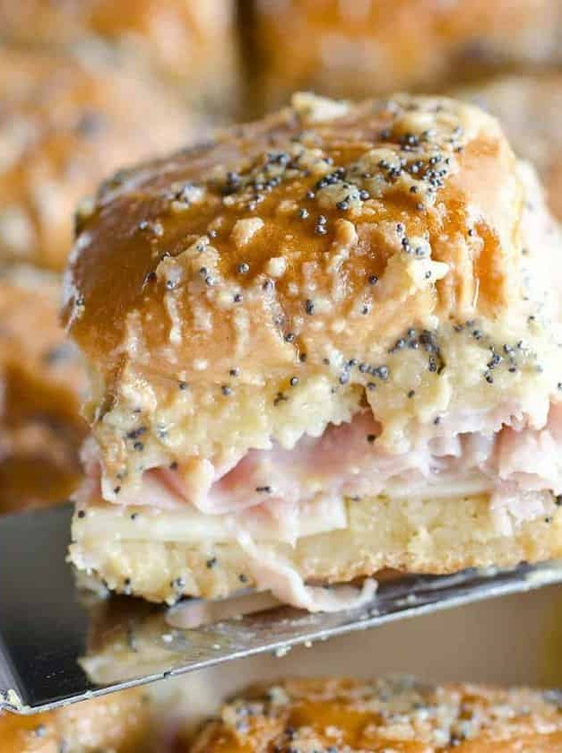 Sweet Roll Sliders with Ham & Swiss