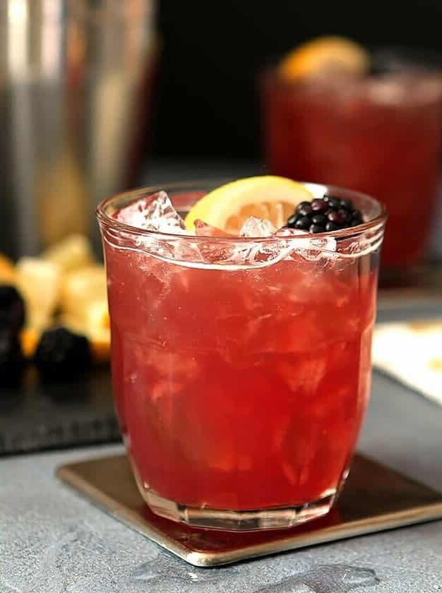 Bourbon, Blackberry, and Cranberry Autumn Spritzer