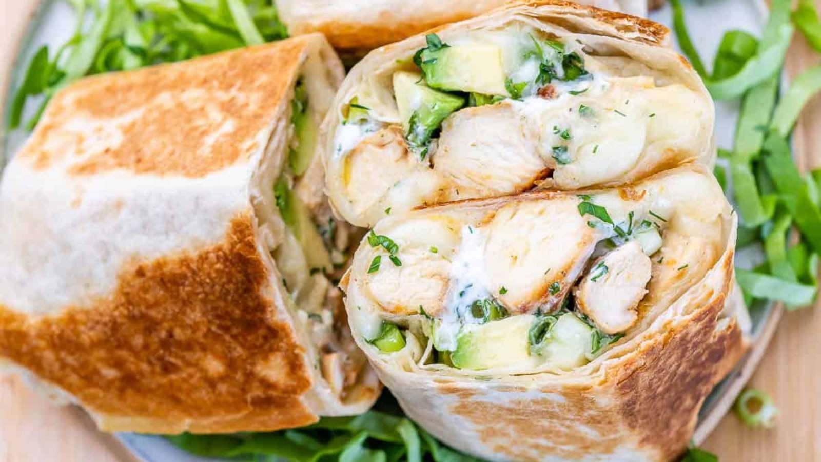 Chicken Avocado Ranch Burrito Sandwich