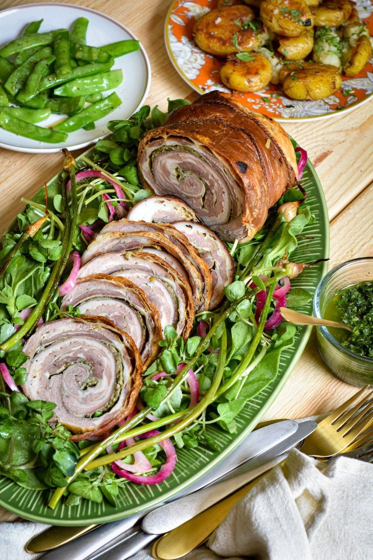 Tasty Lamb Breast Porchetta Style Delight