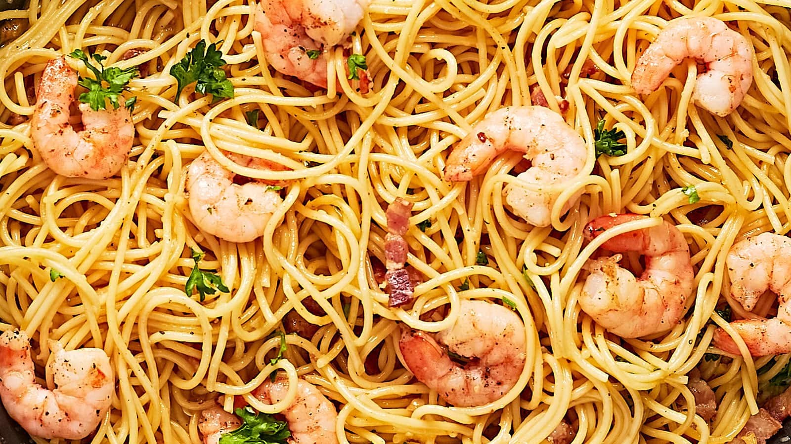 Shrimp Bacon Cheese Fettuccine
