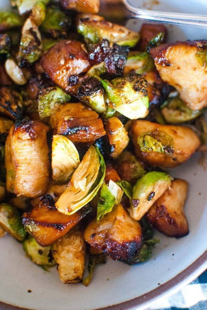 Teriyaki Chicken and Sprouts in the Air Fryer