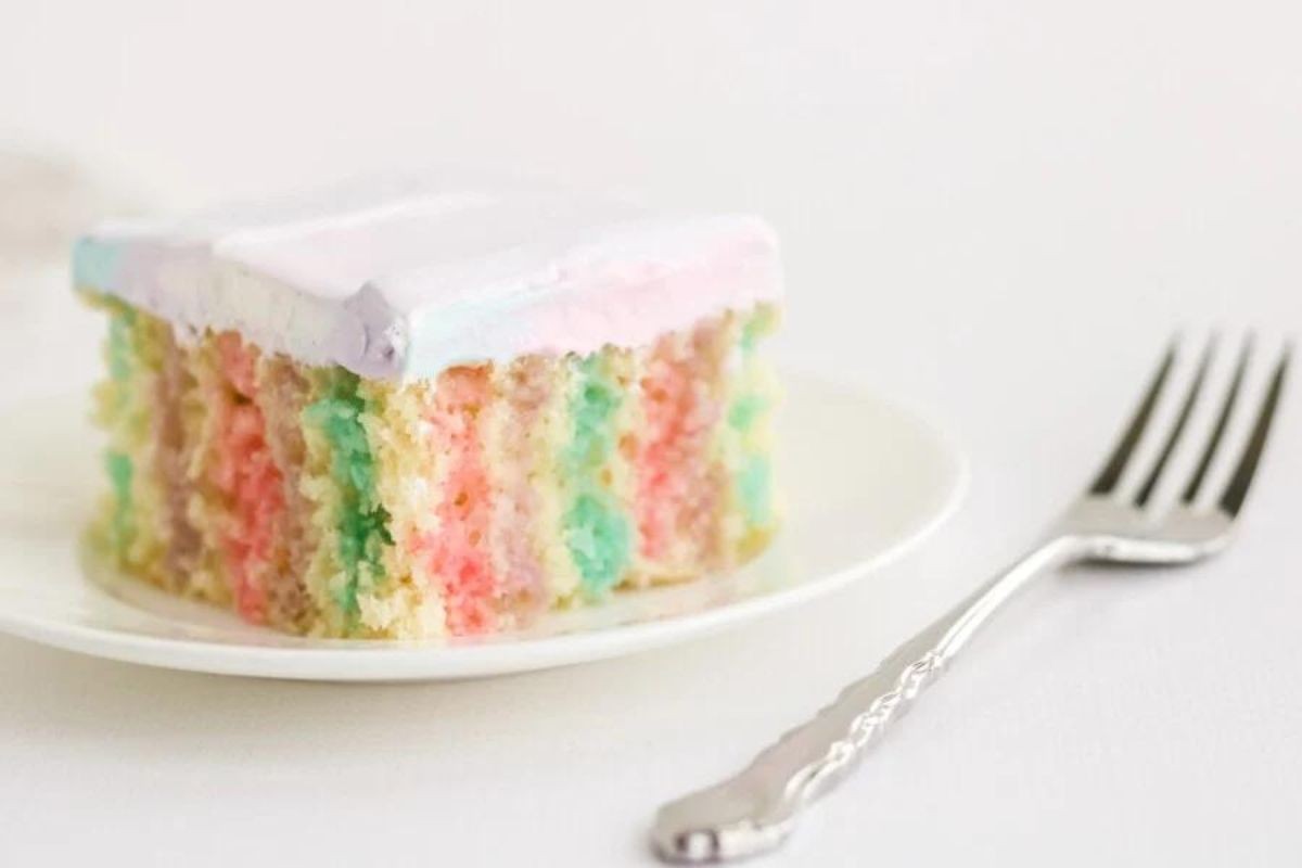 Rainbow Jello Poke Cake Delight