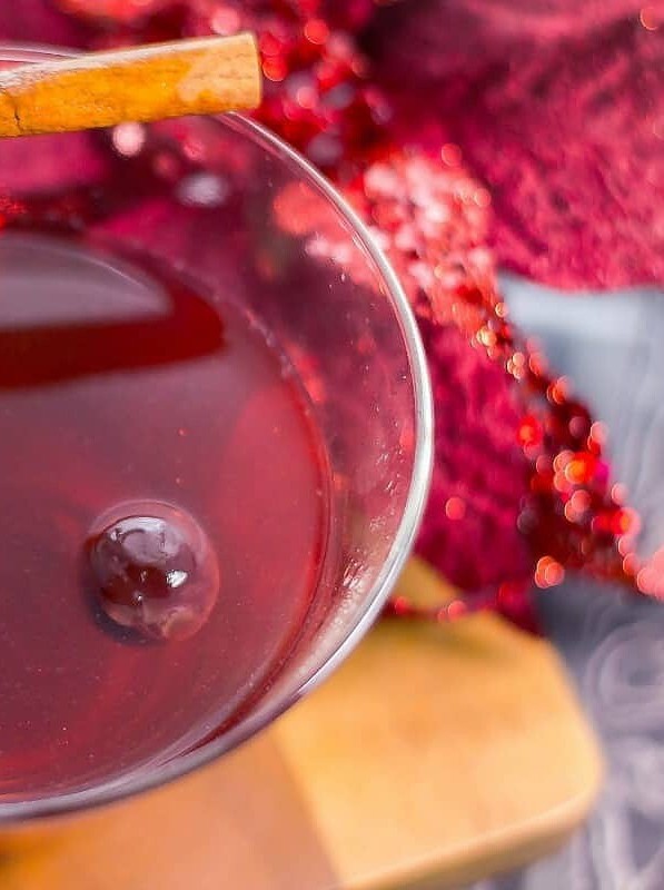 Spiced Cherry Winter Warmer Cocktail