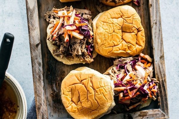 Smoked Pulled Pork with Crisp Apple Coleslaw