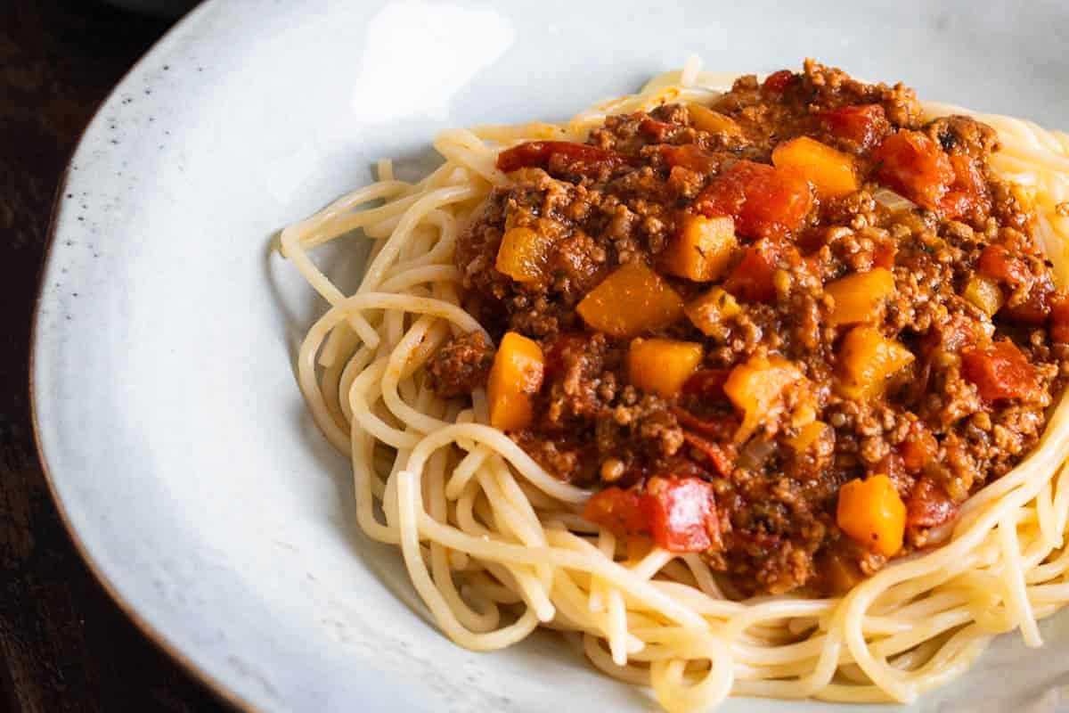 Quick Pressure Cooker Bolognese Sauce