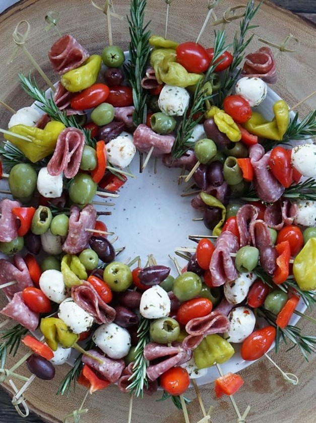 Seasonal Antipasto Ring for Holidays