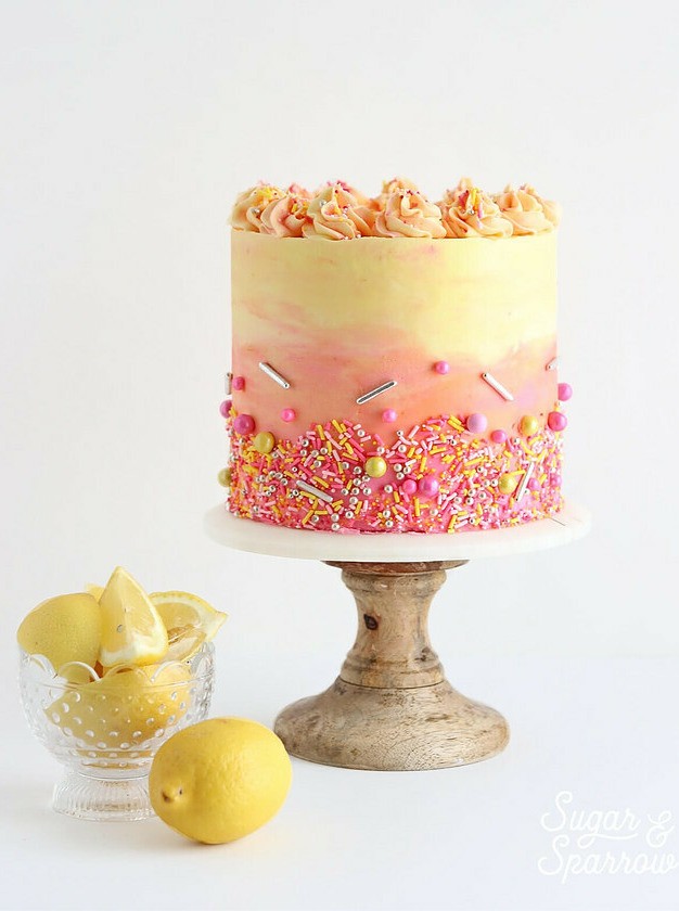 Strawberry Lemonade Layered Delight Cake