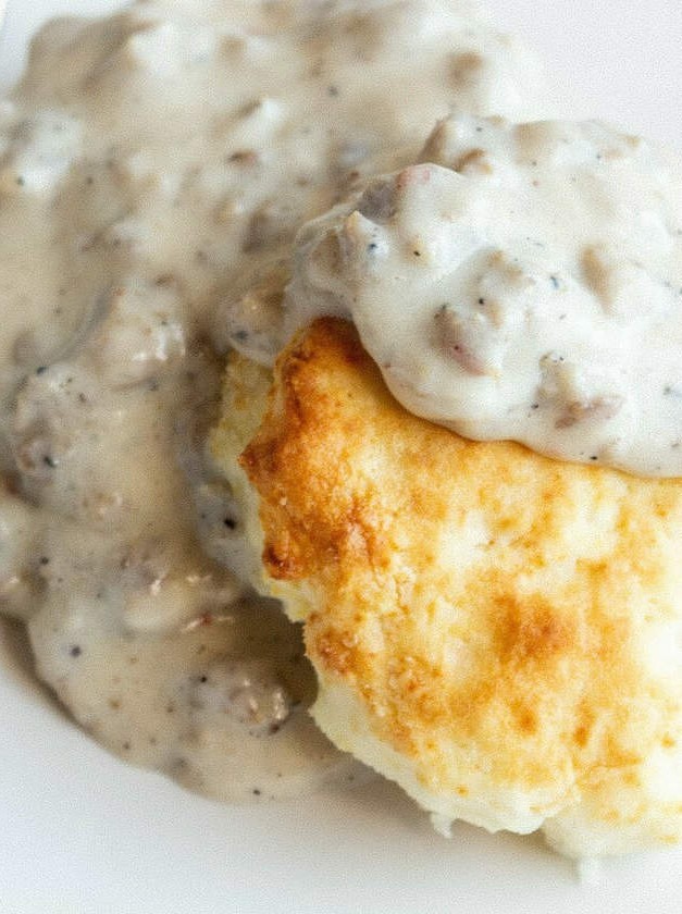Quick Gluten Free Biscuits with Sausage Gravy