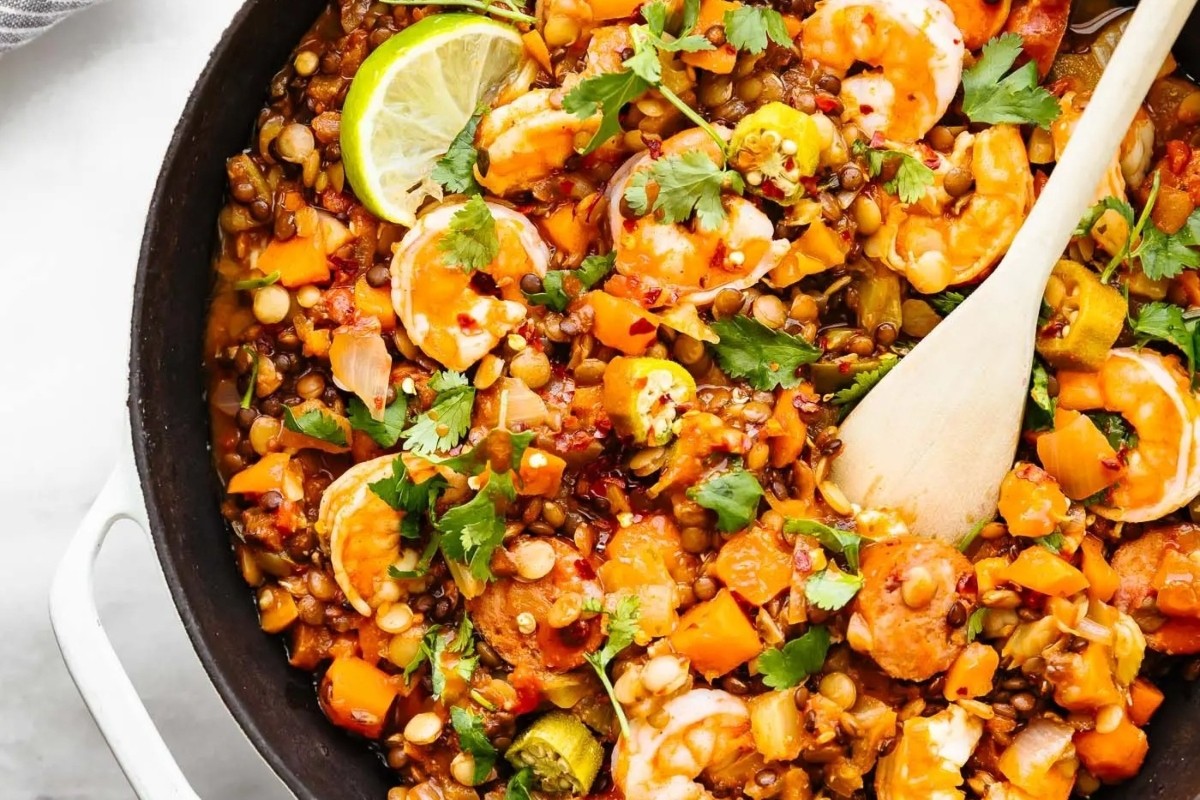 Lentil Shrimp Cajun Fusion Stew
