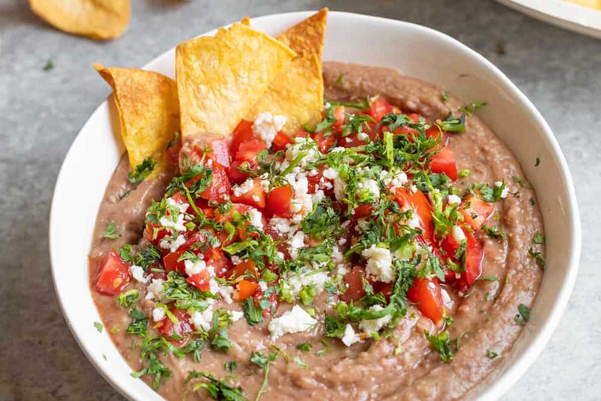 Spicy Bean Dip with Crispy Tortillas