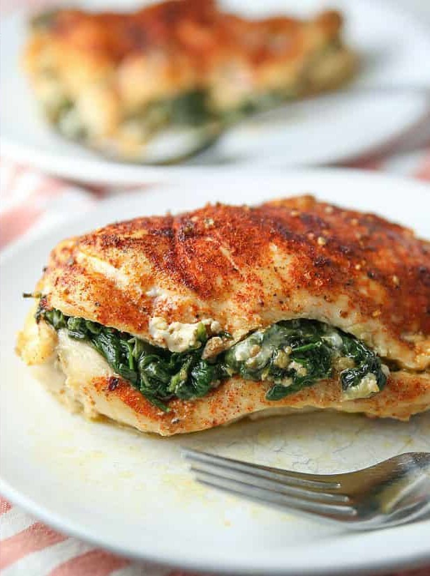 Cheesy Chicken Breast Stuffed with Spinach