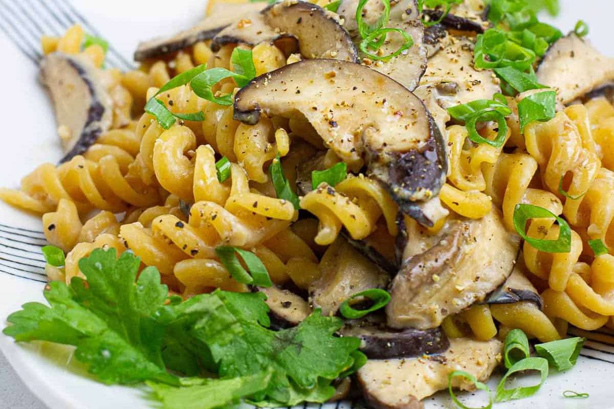 Miso Mushroom Delight in Creamy Noodles
