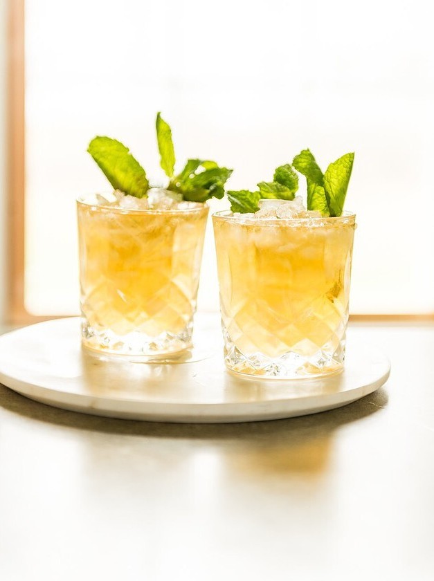 Bourbon Cooler with a Twist of Mint