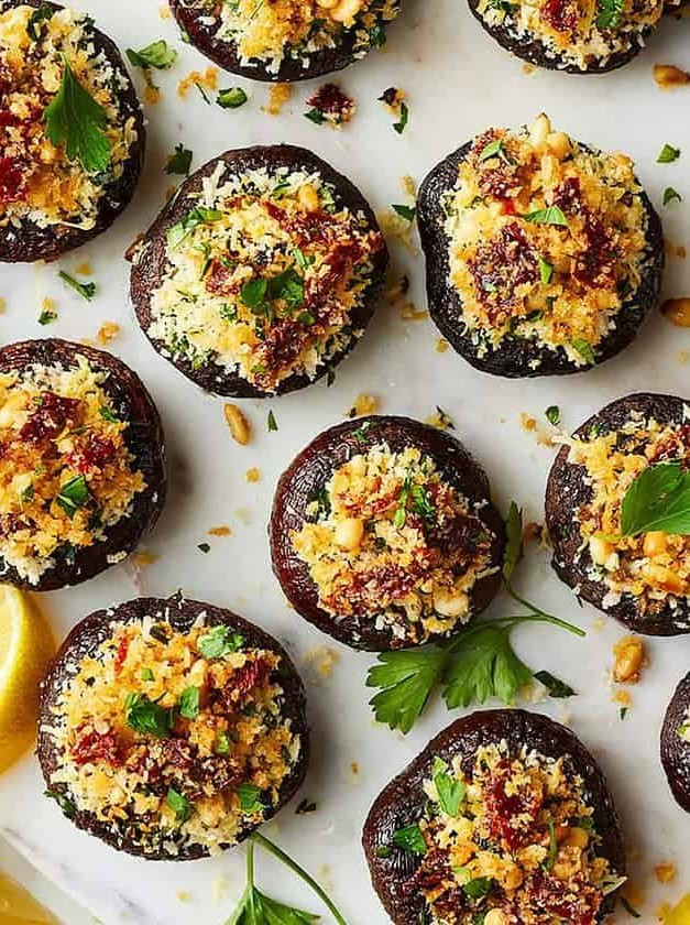 Savory Mushroom Bites with Crunchy Filling