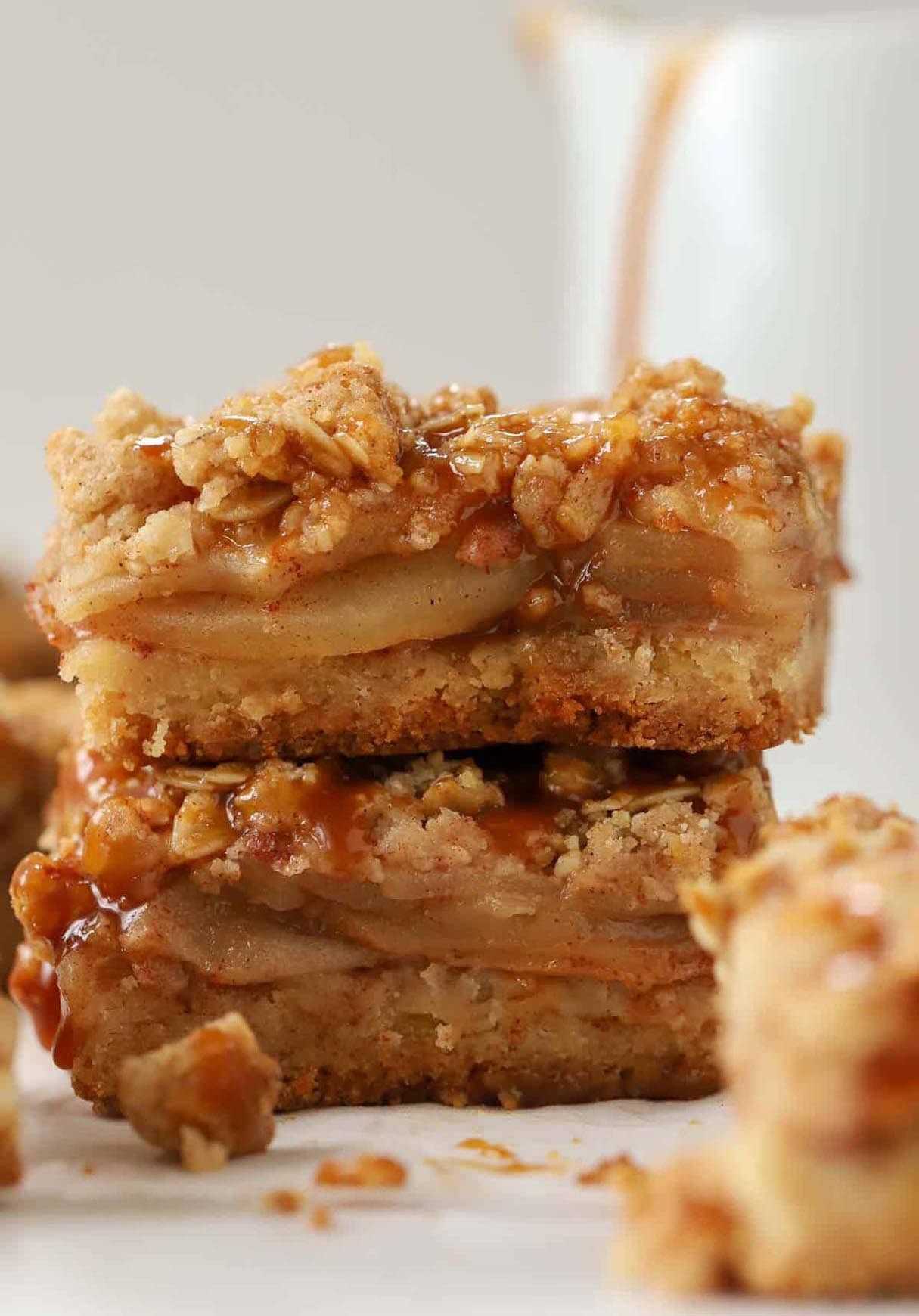 Salted Caramel Apple Crumble Bars