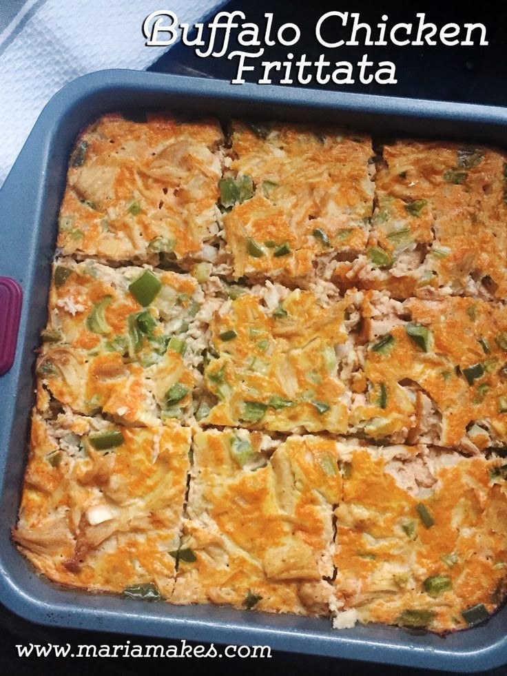 Spicy Buffalo Chicken Frittata Bake