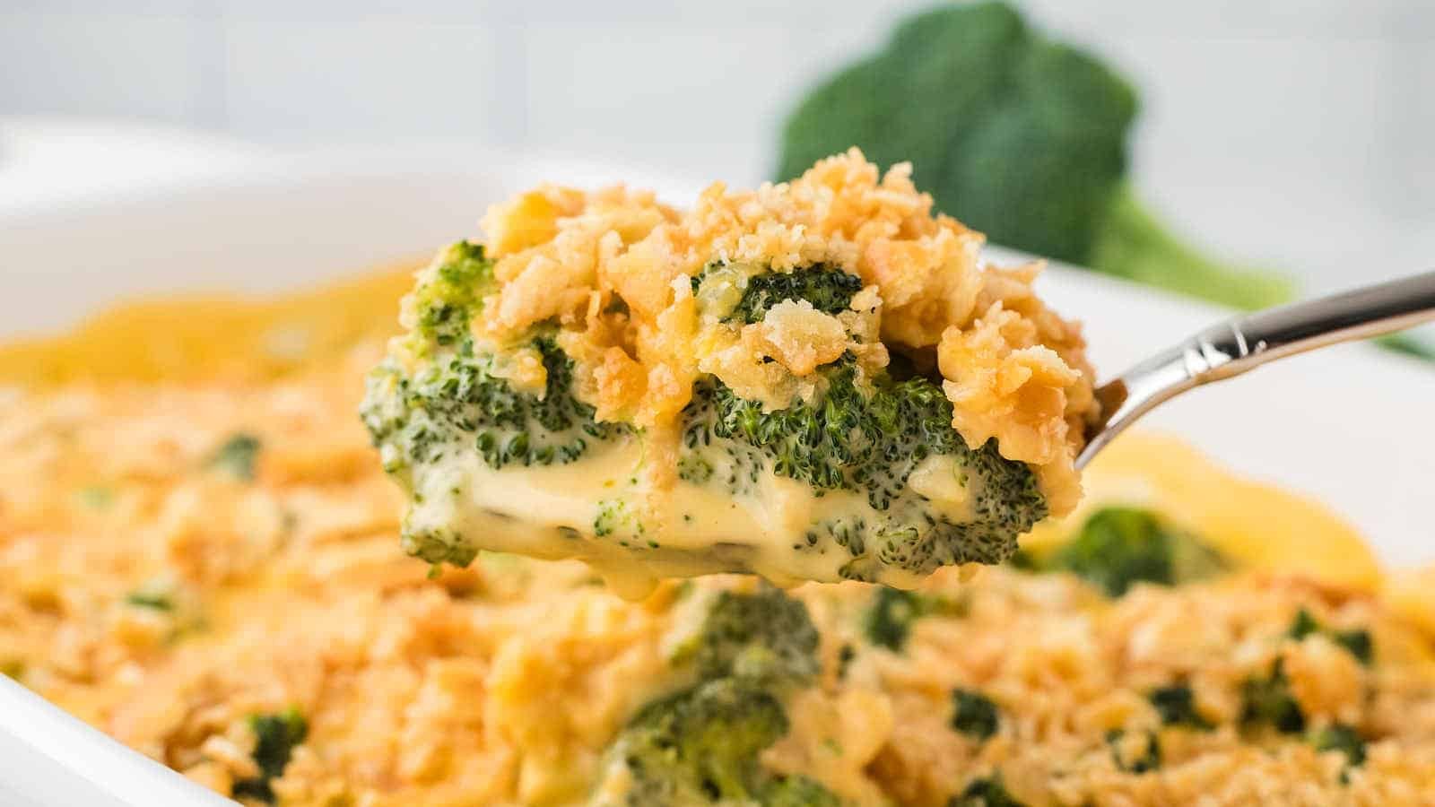 Velveeta Broccoli Casserole with Crunchy Ritz Topping