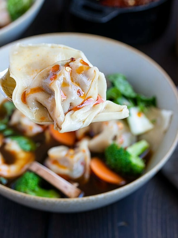 Veggie-packed Chinese Wonton Delight