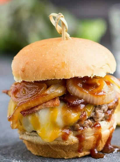 Bourbon Infused BBQ Beef Burgers