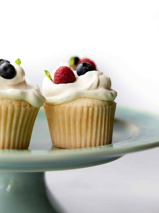 Light-as-Air Vanilla Berry Cupcakes