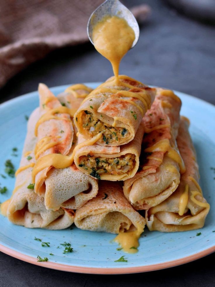 Seafood Filled Crepes with Fresh Twist