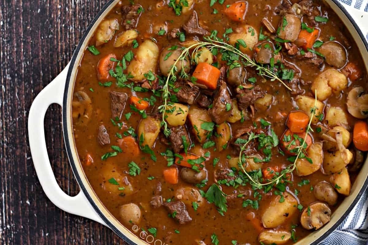 Pressure Cooked Red Wine Beef Stew