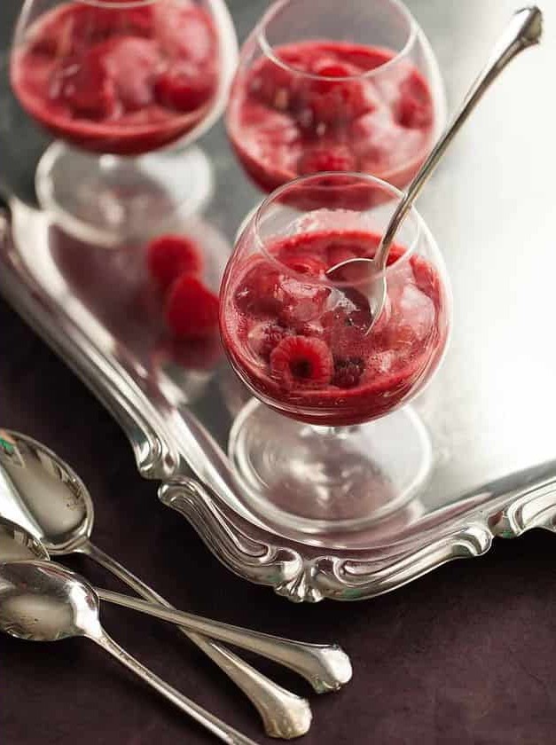 Lychee Raspberry Champagne Sorbet Delights
