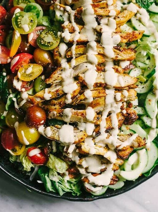 Paleo Chicken Shawarma Salad with Creamy Twist