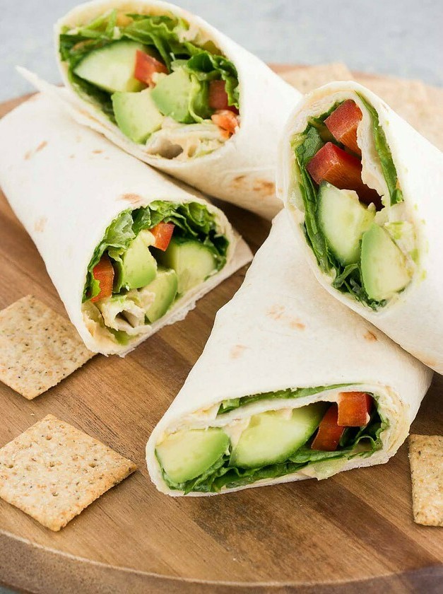 Hummus Filled Vegan Delight Wrap