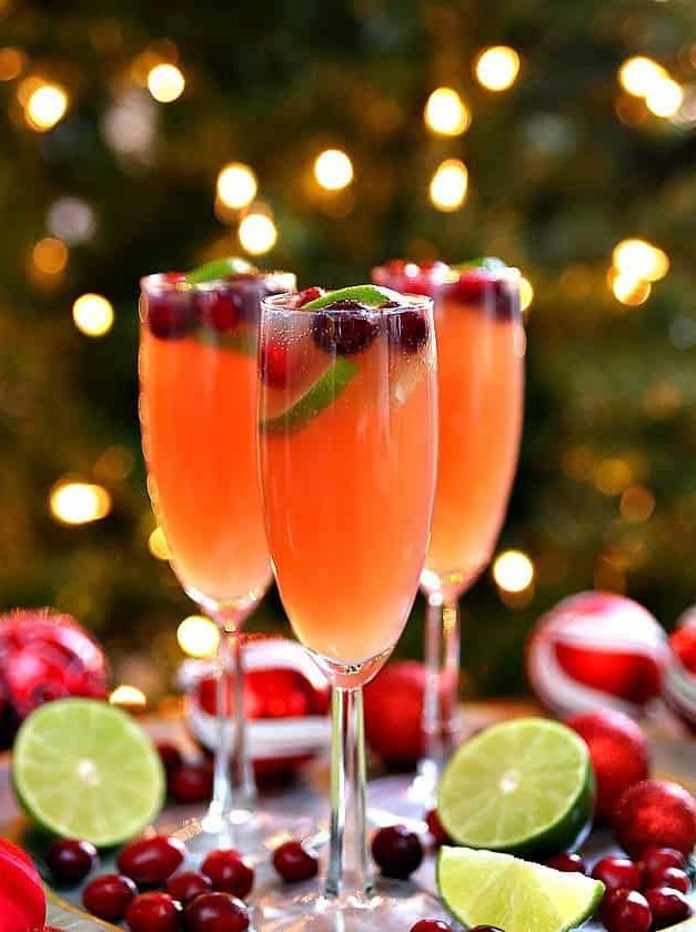 Festive Cranberry Champagne Cocktail