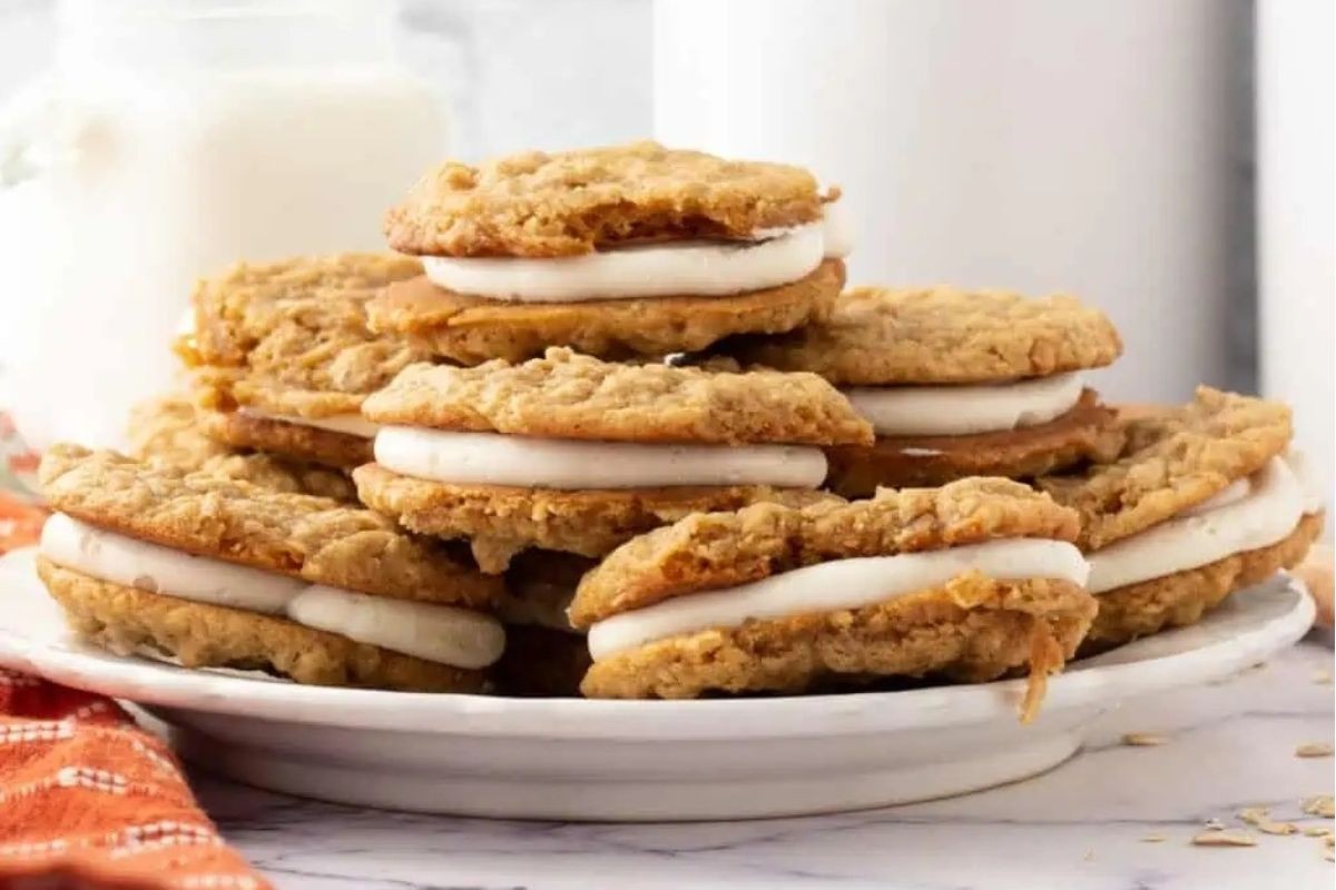 Soft Oatmeal Cookies with Marshmallow Frosting