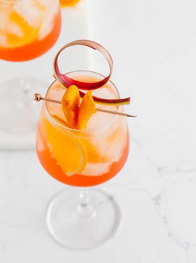 Rhubarb Twists the Classic Aperol Spritz