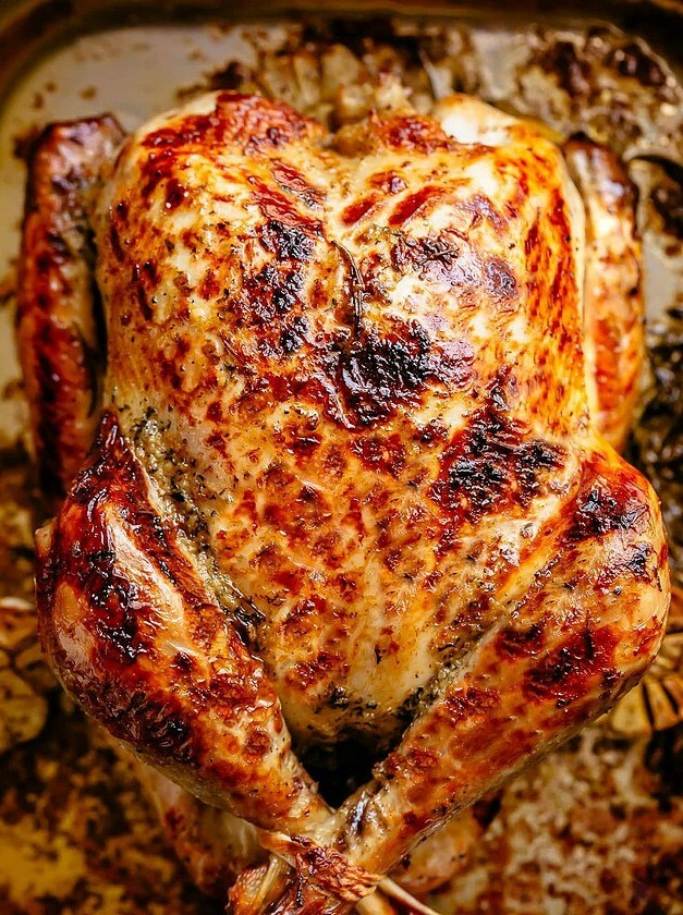 Herb Crusted Turkey with Garlic Butter Glaze