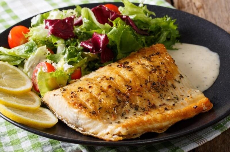 Citrus Crusted Arctic Char with Mixed Greens