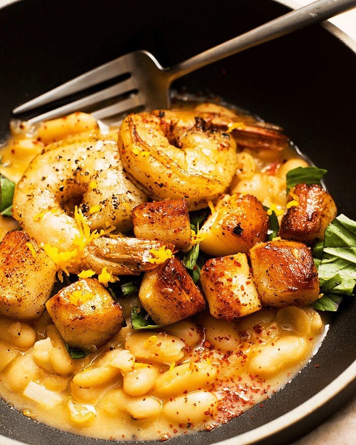 Shrimp & Bay Scallops Cannellini Bean Delight