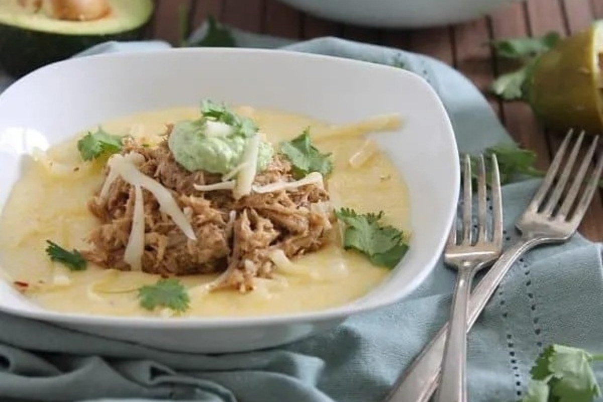 Balsamic Pulled Pork with Creamy Polenta & Guac
