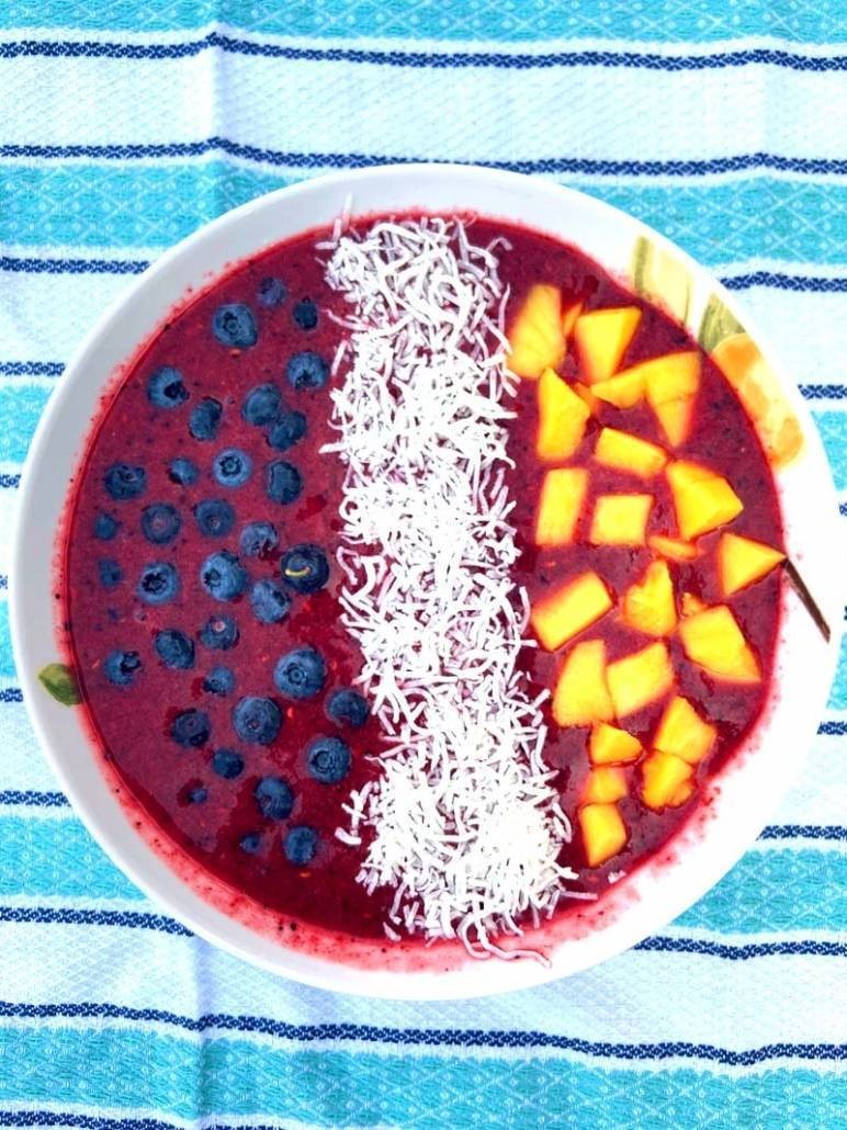 Bright Blueberry Bliss in a Coconut Bowl