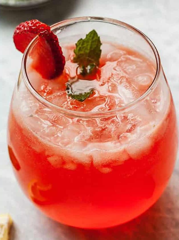 Sun-Kissed Strawberry Vodka Spritzer