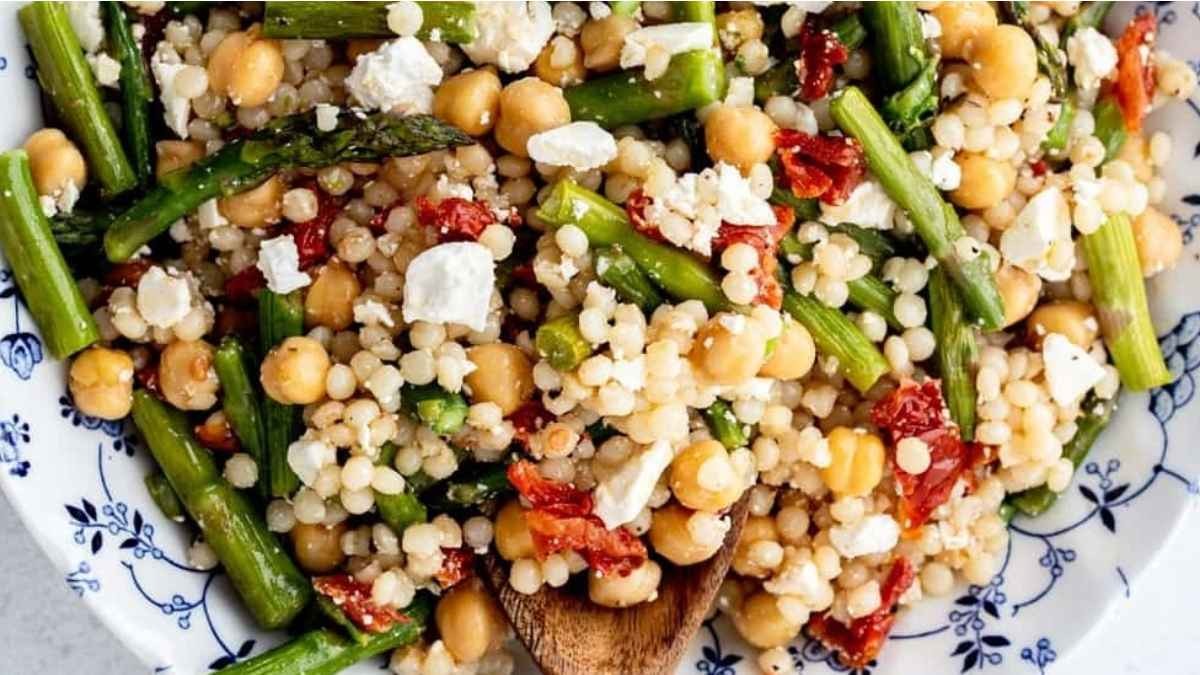 Israeli-Style Pearl Couscous with Grilled Asparagus